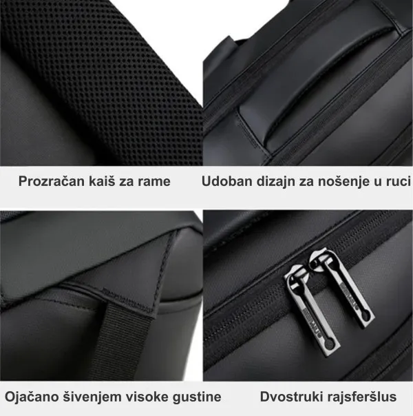 NCC-15-KLB018 Gembird Ranac za laptop 15,6inc 42x31x10cm, USB konektor, 750g Slika 4