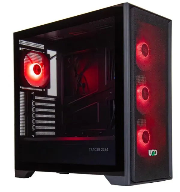 UGD Kuciste Tracer 2234 PSU-650W G650 ATX, providna stranica, ugradjena 4xRGB kulera, Crno SA NAPAJANJEM Slika 3
