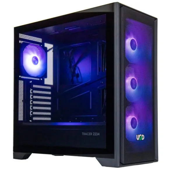 UGD Kuciste Tracer 2234 PSU-650W G650 ATX, providna stranica, ugradjena 4xRGB kulera, Crno SA NAPAJANJEM Slika 6