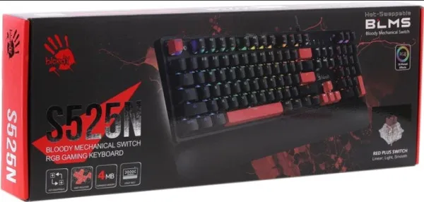 A4 TECH A4-S525N A4Tech Bloody Mehanicka RGB Gejmerska tastatura + Oslonac za zglob Slika 3