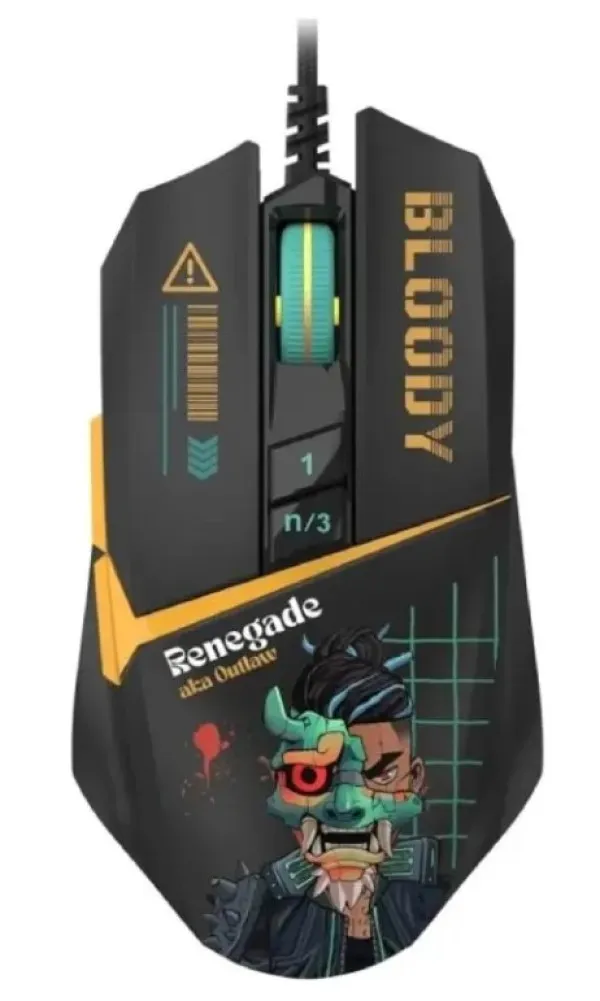 A4 TECH A4-W63 MAX RGB Renegade A4Tech Bloody RGB Gejmerski opticki mis, 2000Hz/100-12.000 Dpi, USB 129mm Slika 2