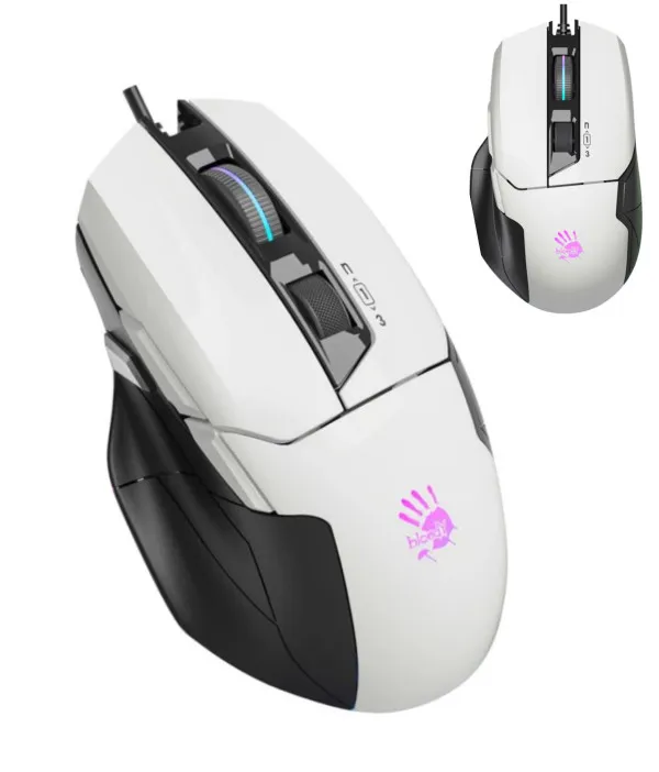 A4 TECH A4-W70 MAX PANDA WHITE A4Tech Bloody RGB Gejmerski opricki mis, 2000Hz/100-10.000 Dpi, USB 126mm Slika 3