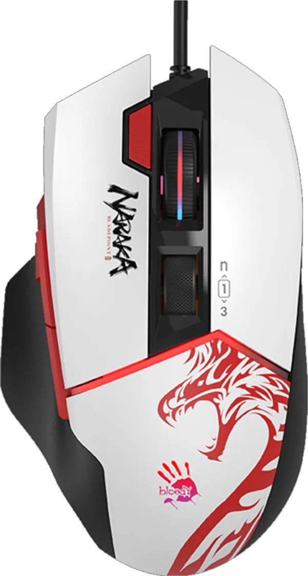 A4 TECH A4-W95 ULTRA NARAKA Bloody RGB Gejmerski mis, 2000Hz/100-20.000 DPI, White USB 135mm Slika 4