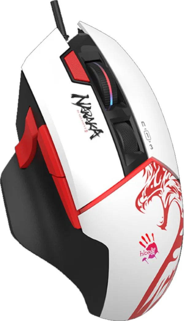 A4 TECH A4-W95 ULTRA NARAKA Bloody RGB Gejmerski mis, 2000Hz/100-20.000 DPI, White USB 135mm Slika 5
