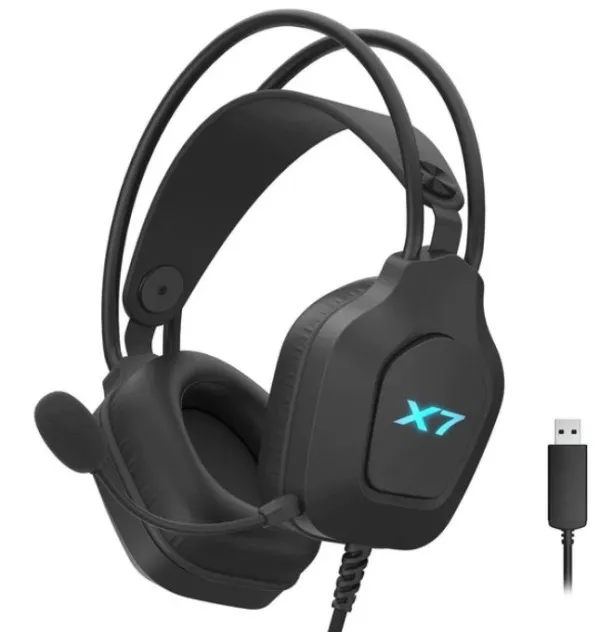 A4 TECH A4-XH-200 A4Tech X7 gejmerske slusalice sa mikrofonom, SURROUND, 50mm/16ohm, USB, LED, Black Slika 6