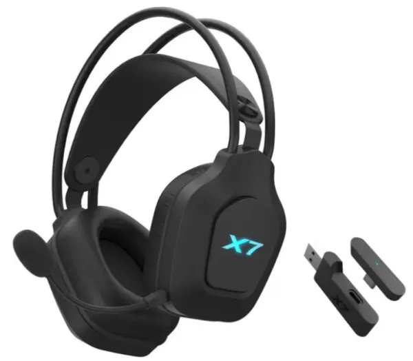 A4 TECH A4-XR-200 A4Tech X7 gejmerske slusalice sa mikrofonom, SURROUND, 50mm/16ohm, USB, LED,Bluetooth+2,4G Slika 1