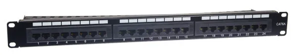 patchcord kabal panel UTP 6A, 24, organizator kablova, Rek 19in Slika 1