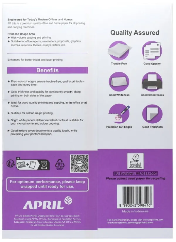 Papir Fotokopir APRIL A4/75g m2/ 500Lista za laser, inkjet i fotokopir masine Ris papira Slika 3