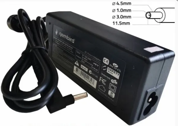 NPA45-195-2310 (DE05) Gembird punjac za laptop 45W-19.5V-2.31A, 4.5x3.0mm Black PIN (Alt=DE07 Slika 1