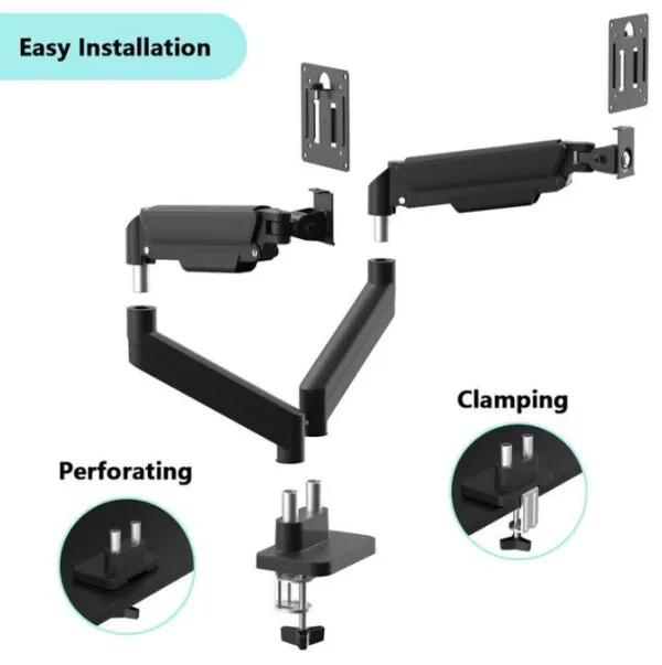 MA-DA2-06 Gembird Podesivi dupli stoni drzac za monitor, tilt, 17-32 max.10kg Black Slika 2