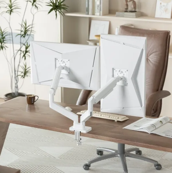 MA-DA2-06-W Gembird Podesivi dupli stoni drzac za monitor, tilt, 17-32 max.10kg White Slika 3