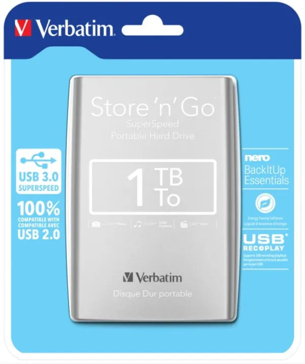 Verbatim EHV53071 SILVER 1TB, 2.5inc, Eksterni hard disk USB 3.0 Slika 7