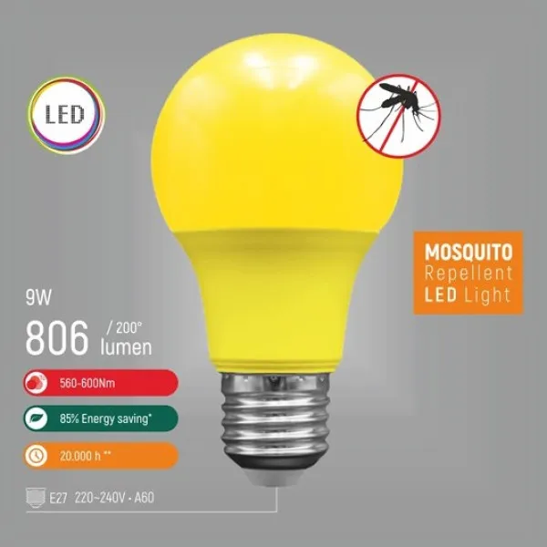 MIT.EL LED ECO sijalica E27 antiinsekt 9W A60 600Nm (Mosquito Repellent) 220-240V Slika 5
