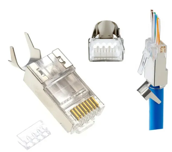 LC-PTF7-01/10 Gembird Zasticeni modularni CAT7 prolazni utikac 15u pozlacen, FTP, SFTP, 10 kom. Slika 2