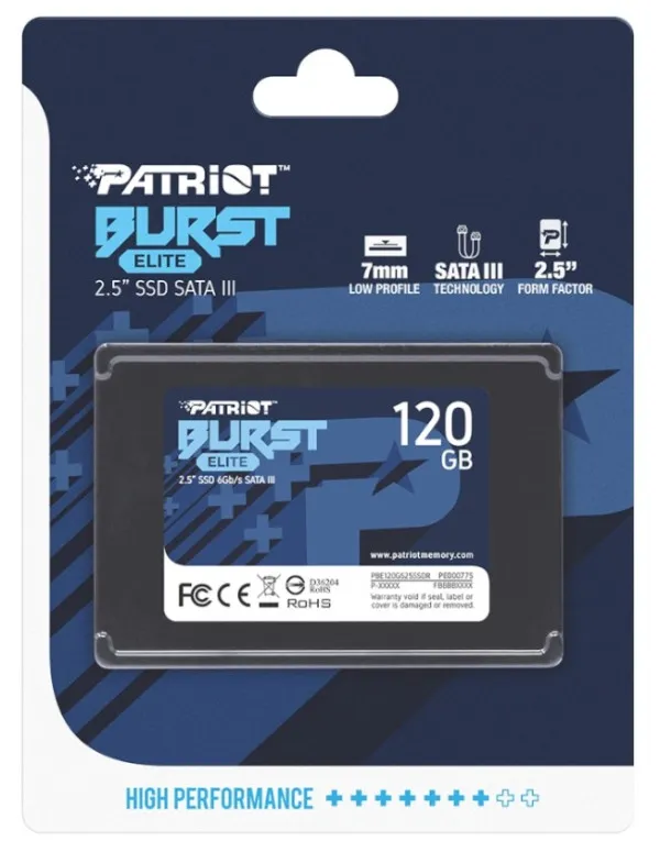 SSD 2.5 SATA3 6Gb/s 120GB Patriot Burst Elite 450MBs/320MBs PBE120GS25SSDR Slika 1