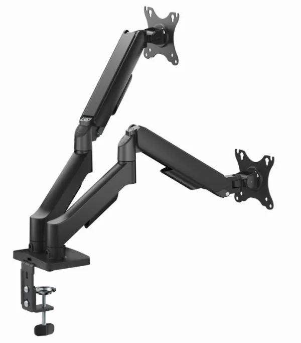MA-DA2U-01 Gembird Podesivi stoni nosac za 2 monitora sa USB portovima, 17-32, 9kg Slika 1