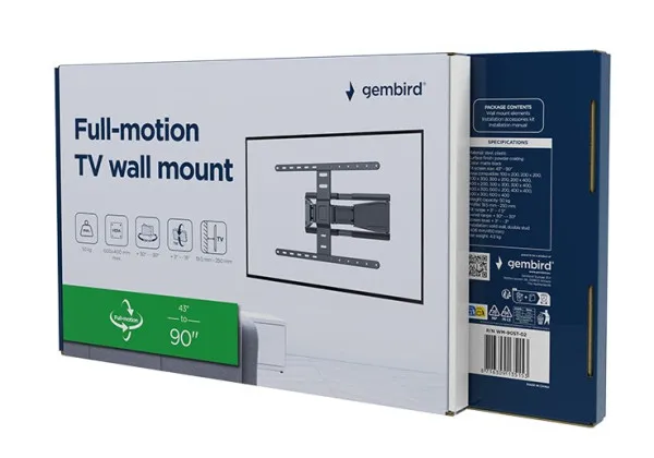 WM-90ST-02 Gembird TV nosac okretanje/tilt 43-90 VESA max.60x40cm, max 50kg, drzac Slika 5