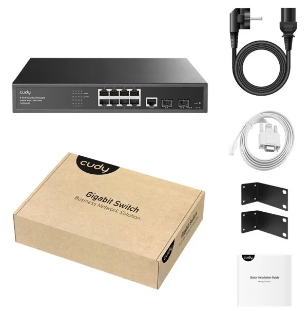 Cudy GS2008S2 8-Port 8-GbE 2-SFP L2 Managed Gigabit Switch Slika 2