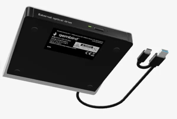 DVD-USB-031-BW Gembird eksterni USB CD/DVD drive Citac-rezac, USB 3.1 + USB-C, black-white Slika 2