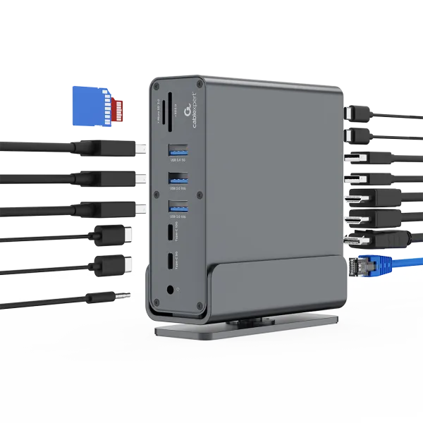 A-CF-COMBO15-01 Gembird USB Type-CF 15-in-1 multi-port adapter (USB hub, Type-CF, HDMI, DP, LAN,3,5) Slika 9