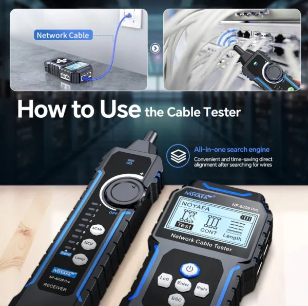 NOYAFA NF-8209 PRO Multifunkcionalni tester mreznih kablova Slika 3