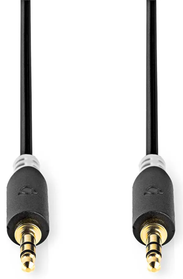 NEDIS CABW22000AT100, Stereo audio kabl, 3,5 mm muški, Pozlaceni, 10,0 m, Antracit Slika 3