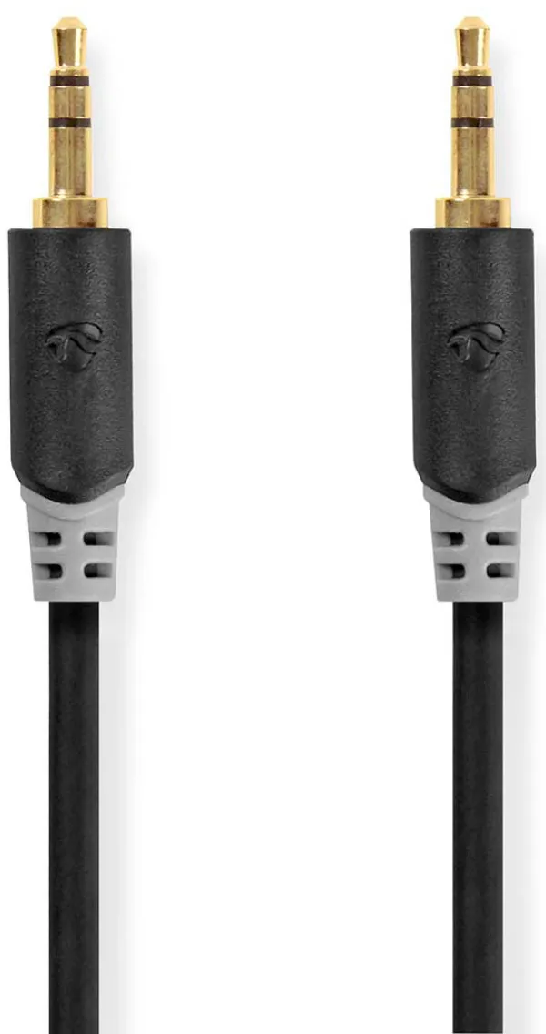 NEDIS CABW22000AT20, Stereo kabl, 3,5 mm muški na 3,5 mm muški, Pozlac´eni, 2,00 m, Antracit Slika 2