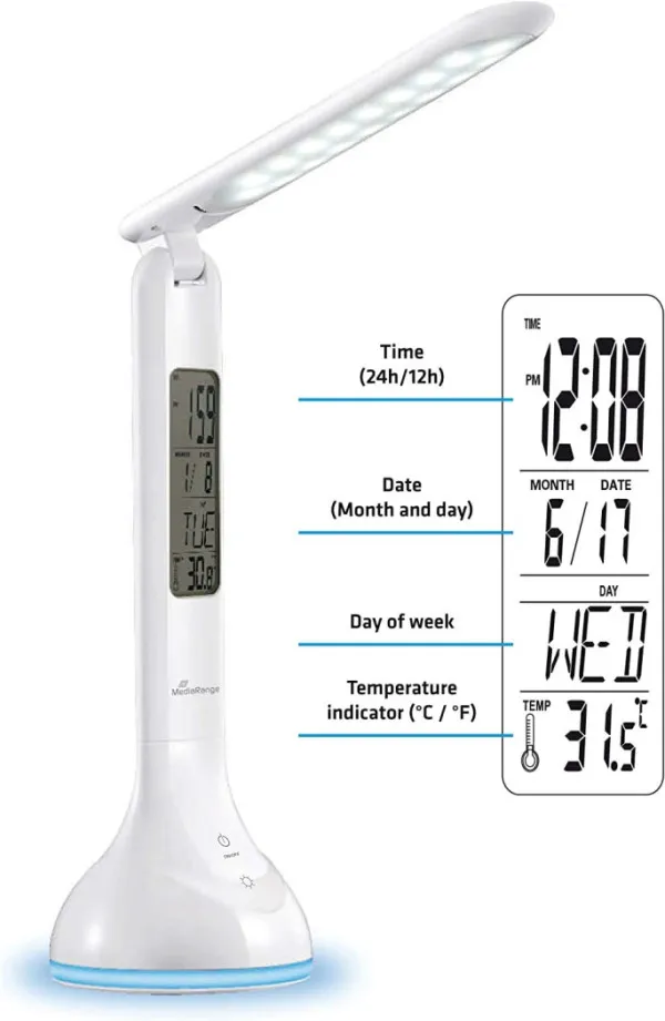 LED STONA LAMPA COMPACT LED DESK LAMP,BELA, MROS502 USB MEDIARANGE GERMANY Slika 3