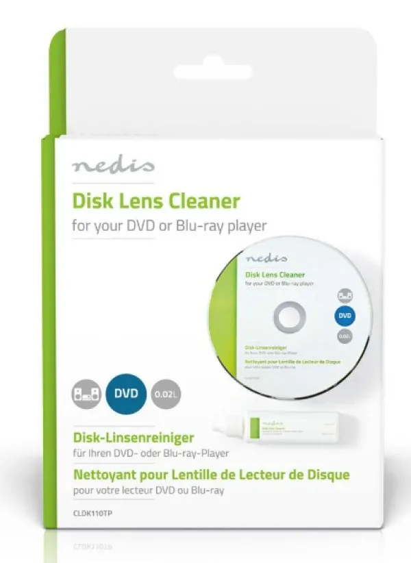 NEDIS CLDK110TP Disk za ciscenje BluRay Player i DVD plejera 20ml Slika 3