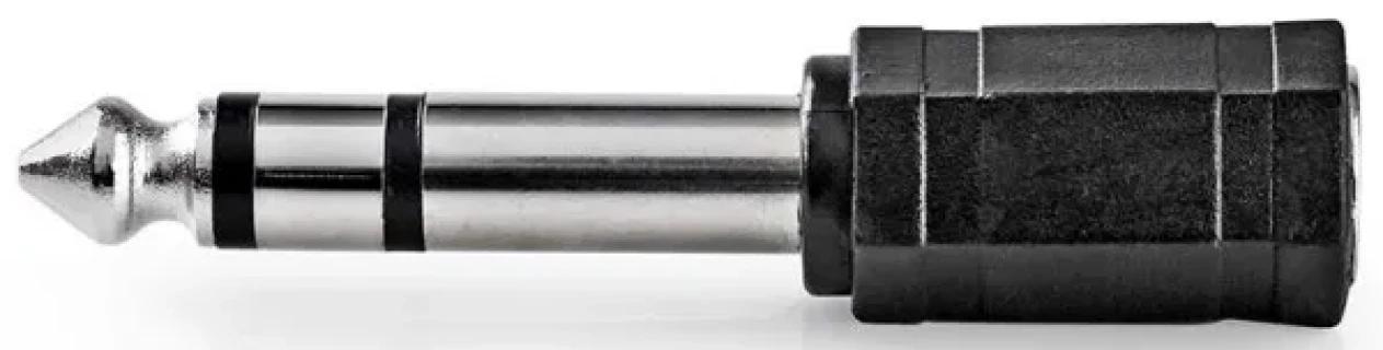 NEDIS CAGB23930BK, Stereo audio adapter, 6,35 mm muški, 3,5 mm ženski, Niklovani, ABS, Crni Slika 3