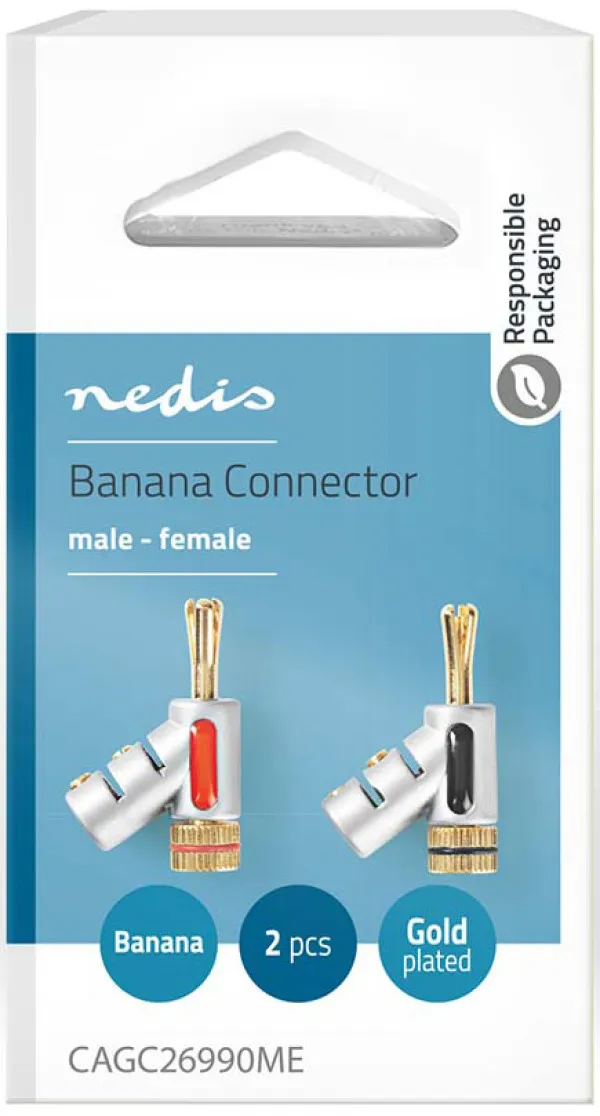 NEDIS CAGC26990ME, Banana konektor, Ravni, Muški, Pozlaceni, Preènik kablovskog ulaza: 7,4 mm, cinka, 2kom Slika 5