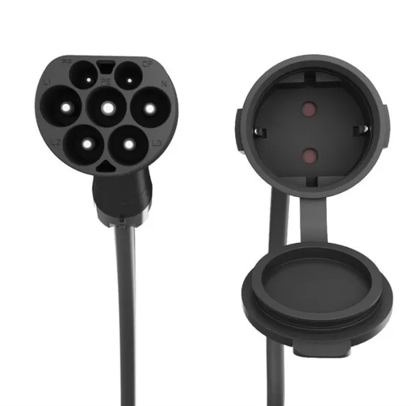 EV-T2MACF-3.7KW-0.5M Gembird Adapter kabl Tip 2 (muški) na Šuko (ženski), 3,7 kW, 0,5 m Slika 4