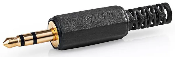 NEDIS CAVC22900BKG, Audio konektor, Ravni, Muški, Pozlaceni, Lemljenje, Preènik ulaza: 4,0 mm,PVC, 1 kom Slika 2