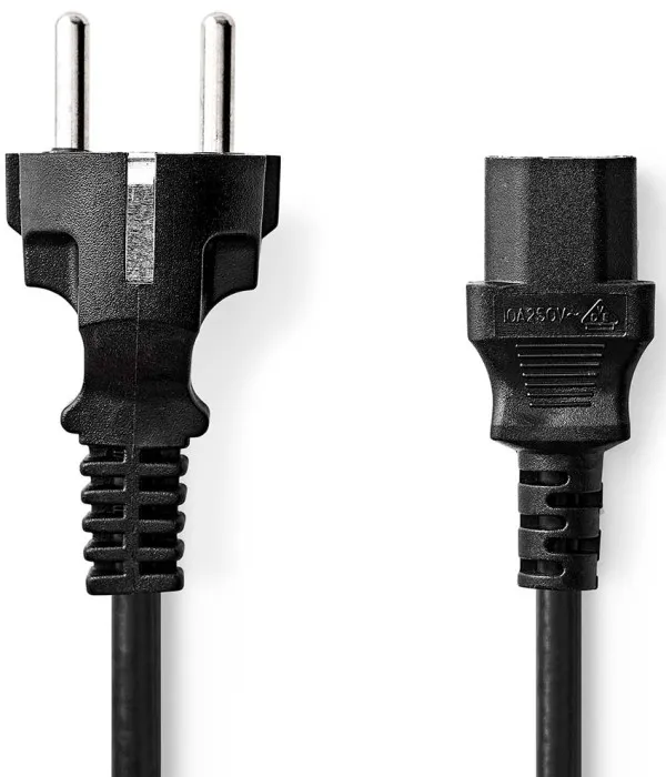 NEDIS CEGL10030BK20, Kabl za napajanje, Utikaè sa uzemljenjem muški, IEC-320-C13, Niklovani, 2,00 m, PVC Slika 2