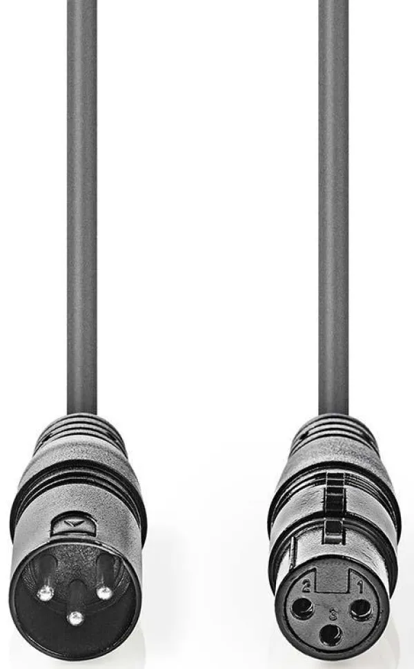 NEDIS COTG15010GY100, Balansirani audio kabl, XLR 3-pinski muški, XLR 3-pinski ženski, Niklovani, 10,0 m, Slika 2