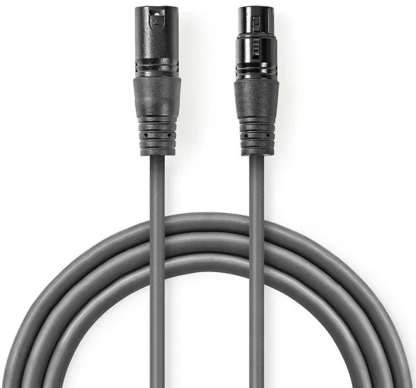 NEDIS COTH15010GY30, Balansirani audio kabl, XLR 3-pinski muški, XLR 3-pinski ženski, Niklovani, 3,00 m Slika 2