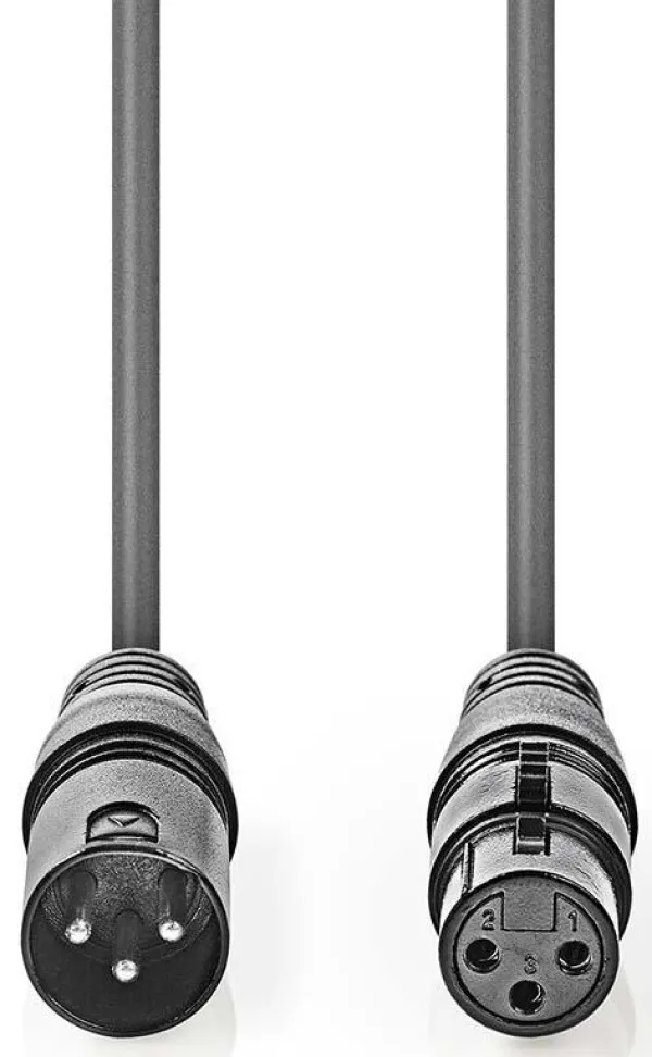 NEDIS COTH15010GY50, Balansirani audio kabl, XLR 3-pinski muški, XLR 3-pinski ženski, Niklovani, 5,00 m Slika 3