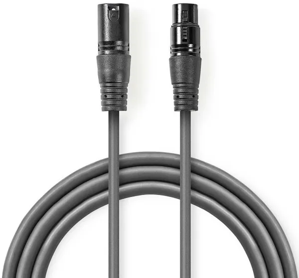NEDIS COTH15010GY50, Balansirani audio kabl, XLR 3-pinski muški, XLR 3-pinski ženski, Niklovani, 5,00 m Slika 2