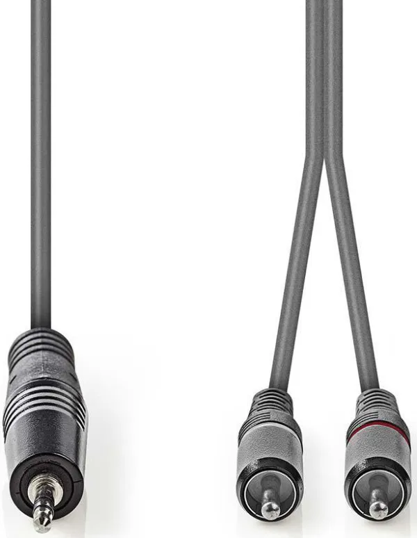 NEDIS COTH22200GY15, Stereo audio kabl, 3,5 mm muški, 2x RCA muški, Niklovani, 1,50 m Slika 3