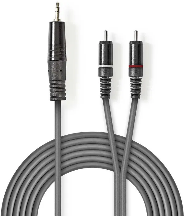 NEDIS COTH22200GY15, Stereo audio kabl, 3,5 mm muški, 2x RCA muški, Niklovani, 1,50 m Slika 2