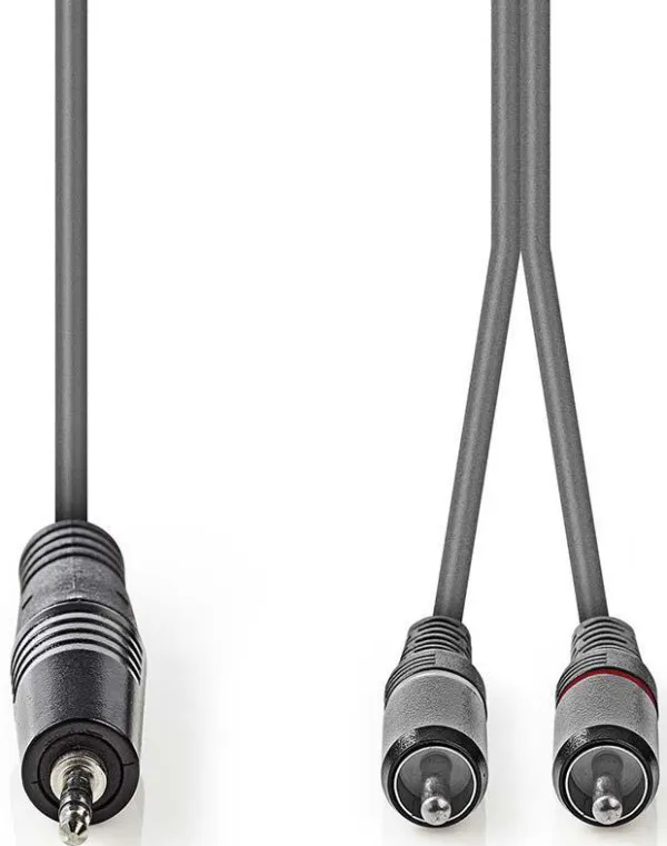 NEDIS COTH22200GY30, Stereo audio kabl, 3,5 mm muški, 2x RCA muški, Niklovani, 3,00 m Slika 3