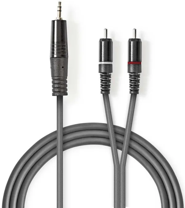 NEDIS COTH22200GY30, Stereo audio kabl, 3,5 mm muški, 2x RCA muški, Niklovani, 3,00 m Slika 2