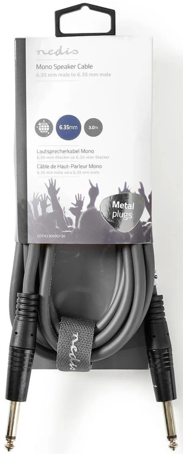 NEDIS COTH23050GY30, Mono audio kabl, 6,35 mm muški, 6,35 mm muški, Niklovani,  3,00 m, PVC Slika 3
