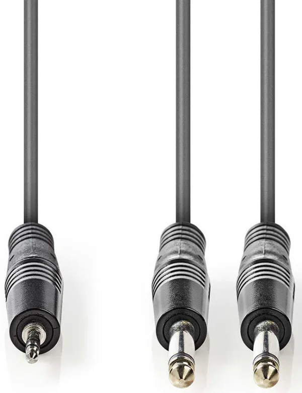 NEDIS COTH23200GY30, Stereo audio kabl, 2x 6,35 mm muški, 3,5 mm muški, Niklovani, 3,00 m, Okrugli, sivi Slika 3