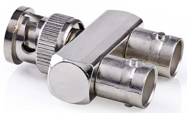 NEDIS CVGP01946ME, BNC adapter, BNC muški, 2x BNC ženski, Niklovani, 50 oma, Metal, Srebrno, 1 kom Slika 3