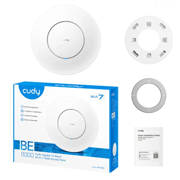 Cudy AP11000, BE11000 Multi-Gigabit Tri-band Wi-Fi 7 Mesh Access Point, 5.7 Gbps+4.3 Gbps+688 Mbps Slika 4