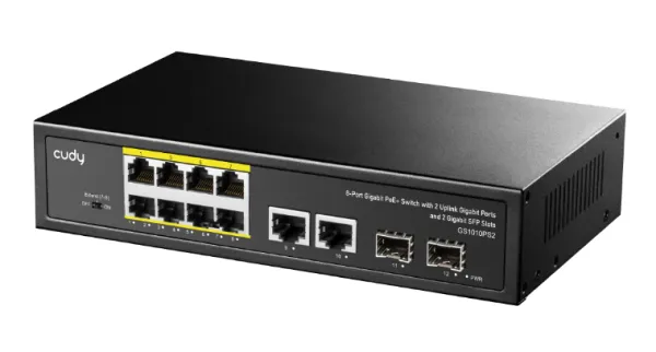 Cudy GS1010PS2 8-Port Gigabit PoE+ Switch with 2 Gigabit Uplink ports and 2 Gigabit SFP slot 120W Slika 4