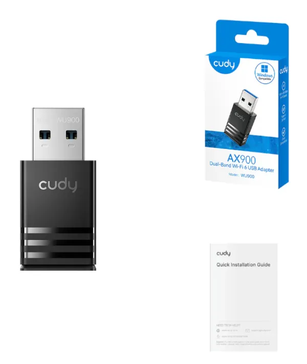 Cudy WU900, AX900 Dual-Band Wi-Fi 6 USB Adapter, 2.4 GHz,286 Mbps Slika 3