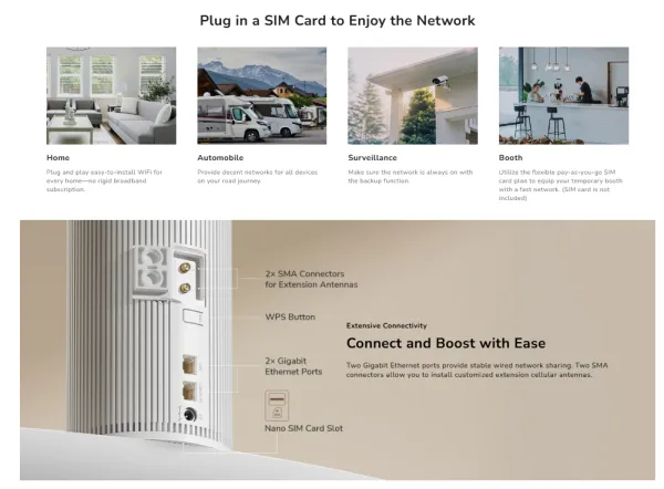 Cudy P2, 5G SA/NSA AX3000 Wi-Fi 6 Router, 2.6 Gbps DL, 2402 Mbps+ 574 Mbps Slika 6