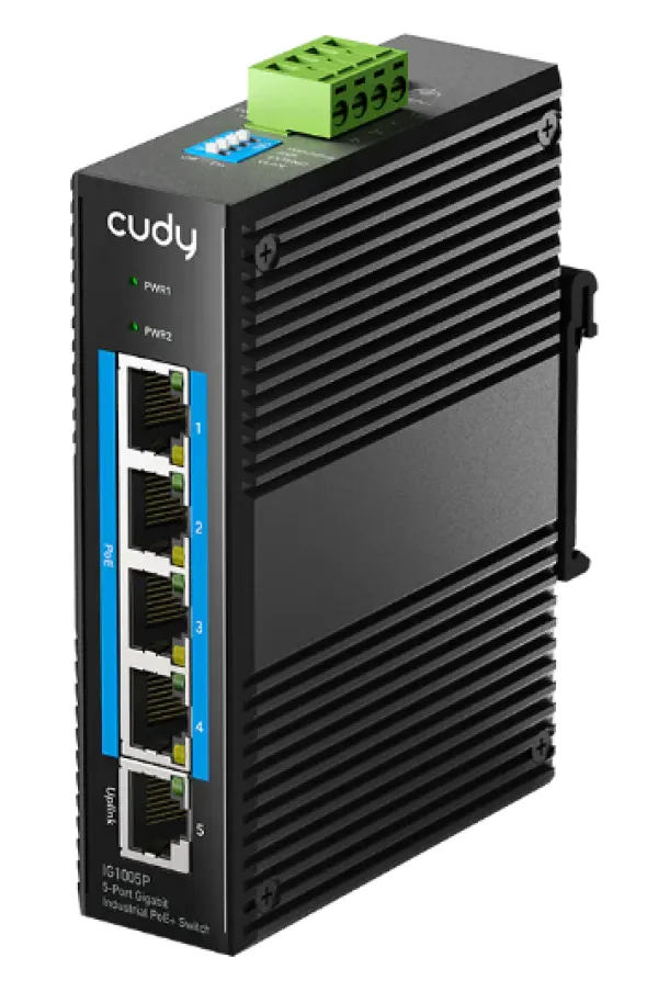 Cudy IG1005P 5-Port Gigabit Industrial PoE+ Switch 10/100/1000Mbps Slika 1